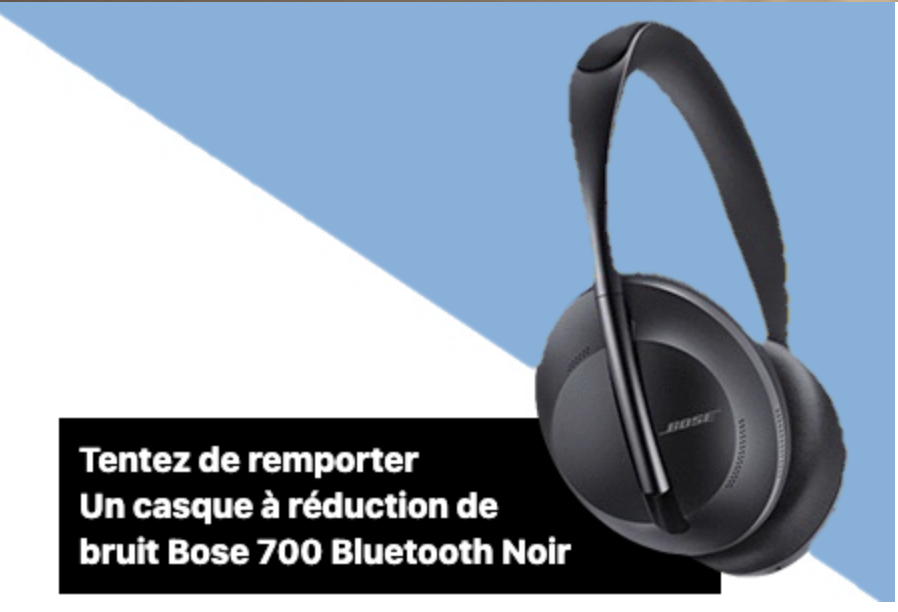 Illustration — Tentez de gagner un casque à réduction de bruit Bose bluetooth